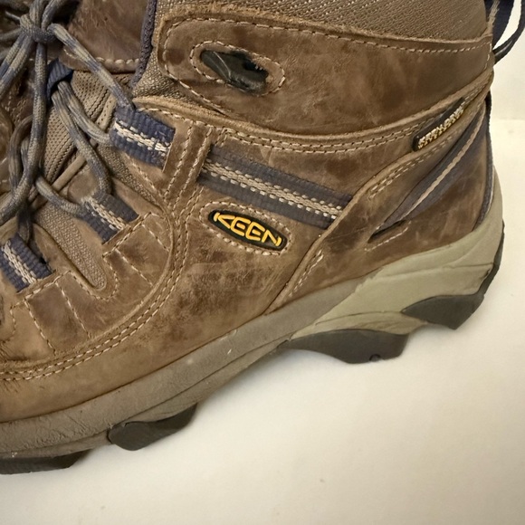 KEEN Targhee II 2 WP Hiking Shoes Black Olive Mineral Blue Womens 9 - Picture 2 of 8